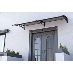 GARDAN PLASTIK FERFORJE BROSPLAST Hauseingang Vordach aus Aluminium Rahmen 70 cm x 240 cm transparent