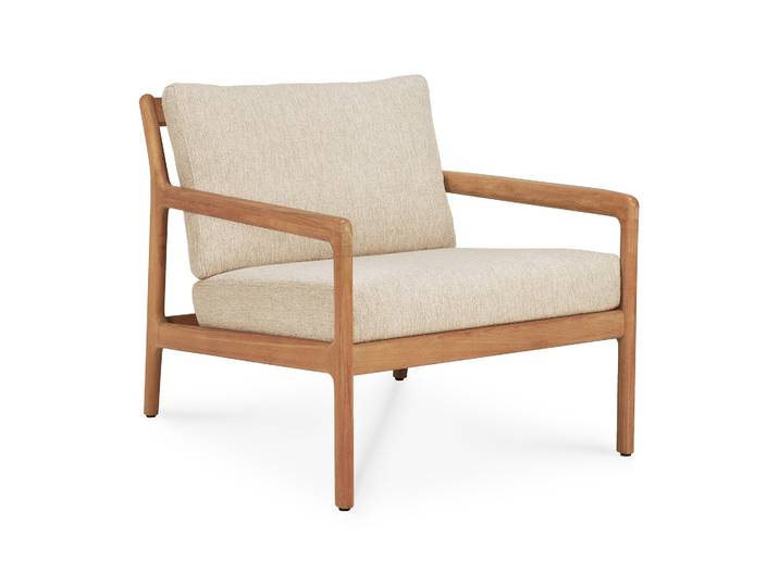 Ethnicraft Jack Outdoor-Loungesessel Teak mit Stoffkissen