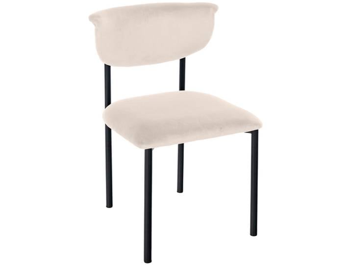 CLP Stuhl Samt Creme, Metall, 52x78x53 cm, Esszimmer, Stuhl