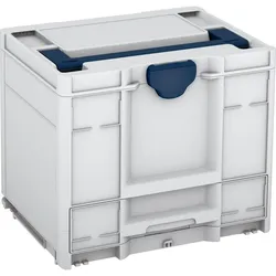 Tanos systainer3 Combi M 337 lichtgrau (RAL 7035), Verschluss saphirblau (RAL 5003), Griff saphirblau (RAL 5003) - 83550048.193