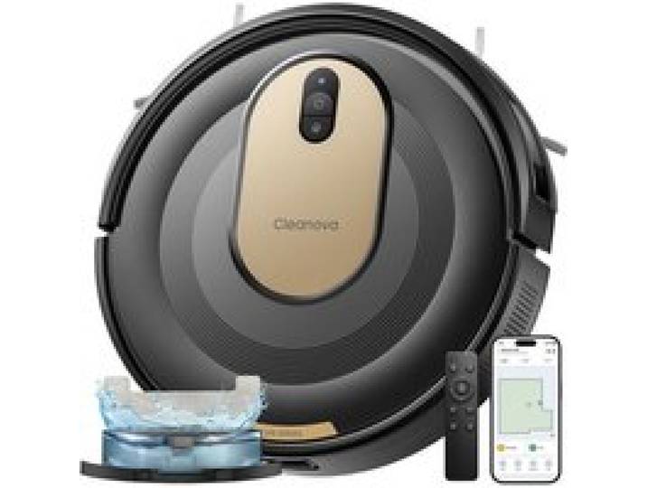 Vactidy Cleanova W8 - Aspirateur Robot Laveur -5000Pa /150Min - Poils d’Animaux et Tapis -Anti-enroulement -Mince Silencieux -Noir