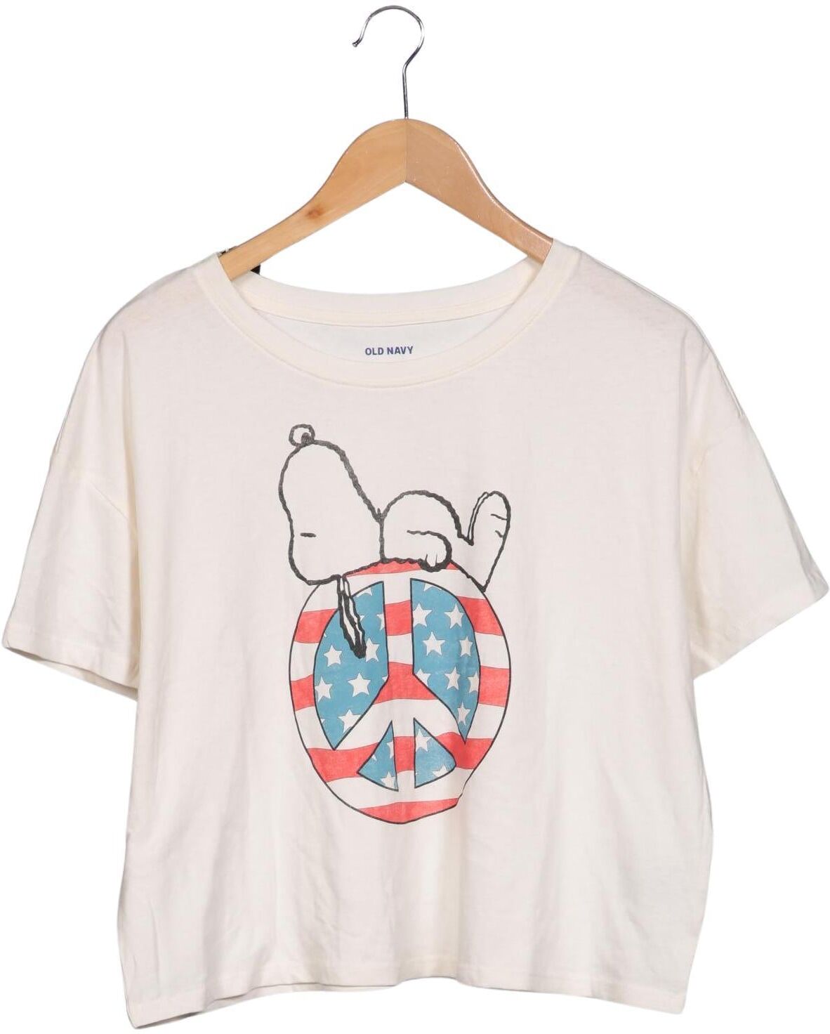Old Navy Damen T-Shirt, Cremeweiß, Gr. L, Baumwolle - Second Hand