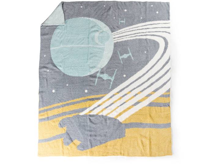 Kinderdecke STAR WARS Star Wars Millennium Falcon , blau, B:130cm L:150cm, Polyester, Wohndecken, Kinderdecke, Flauschige Kuscheldecke - 127 x 152 cm Flauschig gestrickt