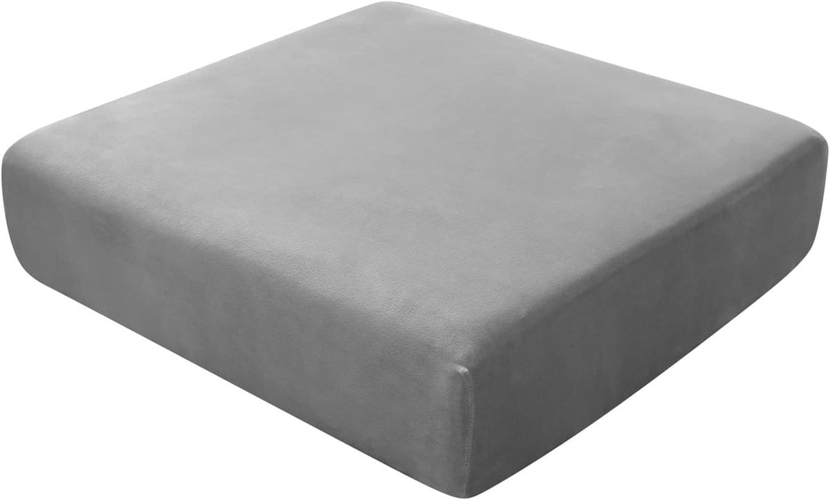 SnelShoppen Comforta Stretch Velvet Sofa Zitkussenhoes voor Losse Kussens, Grijs