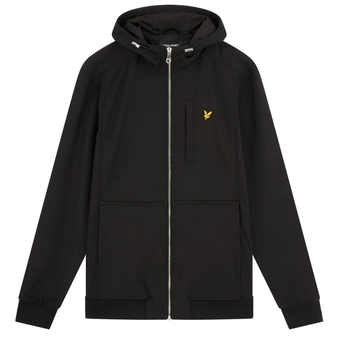 Jetzwarte softshelljas met het merk Lyle & Scott