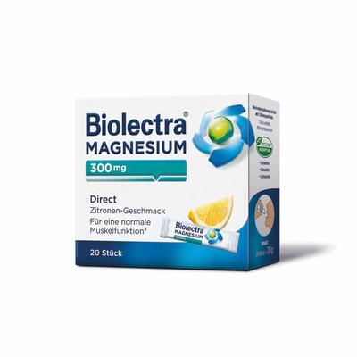 Biolectra Magnesium 300 mg Direct Zitrone Sticks 20 St Pellets