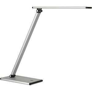 Unilux Schreibtischlampe Terra, silber, LED, dimmbar, mit Touchpanel, 500 Lumen, warmweiß