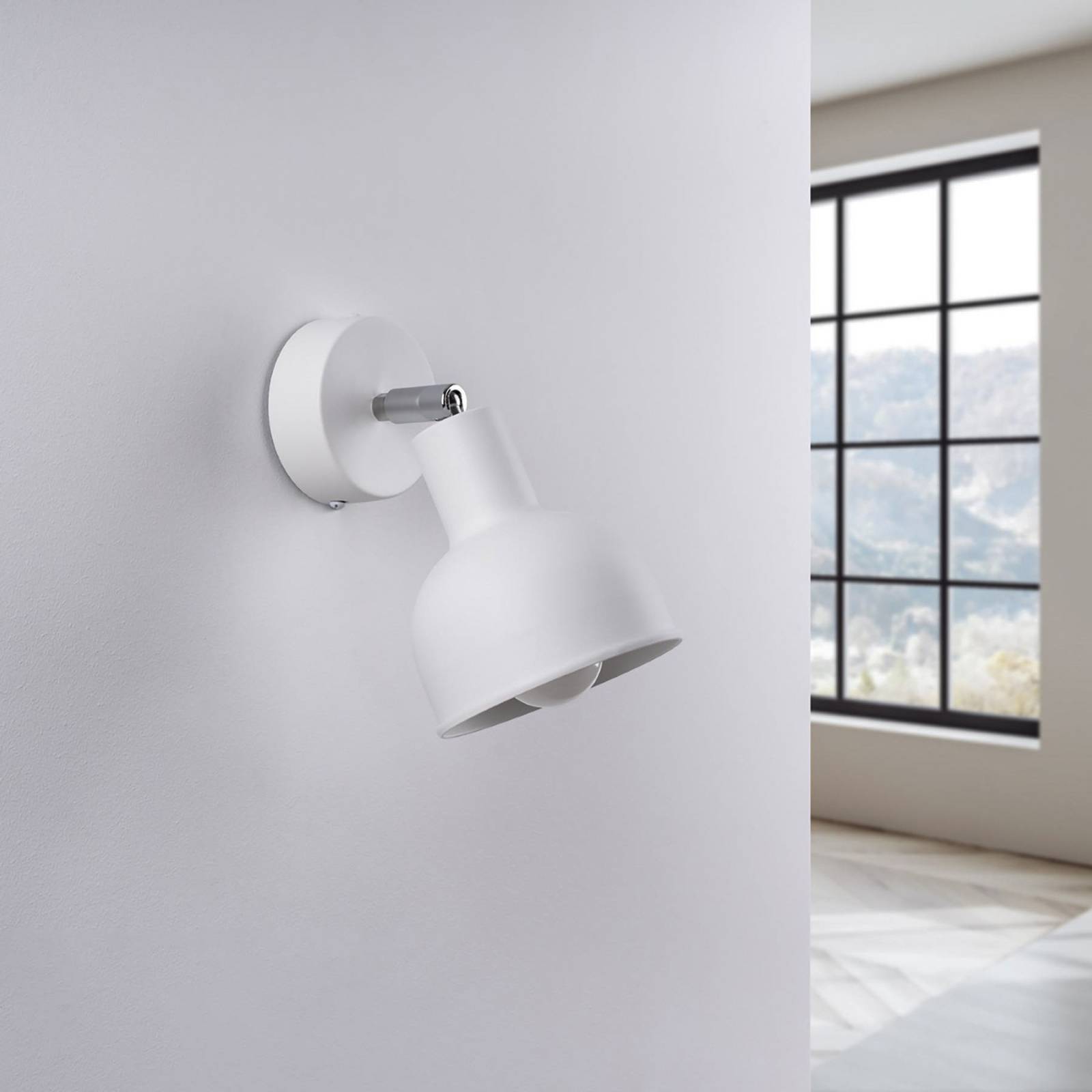Wandstrahler Elba SOLLUX LIGHTING, dimmbar, weiß / opal, für Flurbereich, Metall, Wandleuchte, Wandlampe Innen