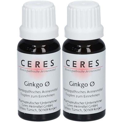 Ceres Ginkgo Urtinktur Doppelpack 2x20 ml Tropfen