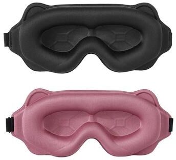 Uplifted Finds 3D Contoured Blackout Sleep Mask And Breathable Night Eye Shade black pink