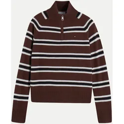 Strickpullover mit Streifen-Muster Braun M