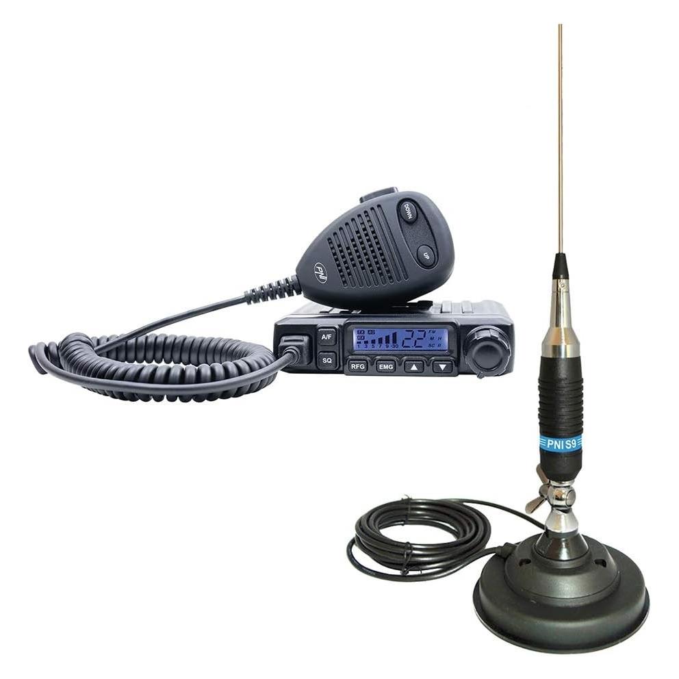 PNI Paket CB Escort HP 6500 ASQ Radio + CB S9 Antenne mit Magnet (43698502)