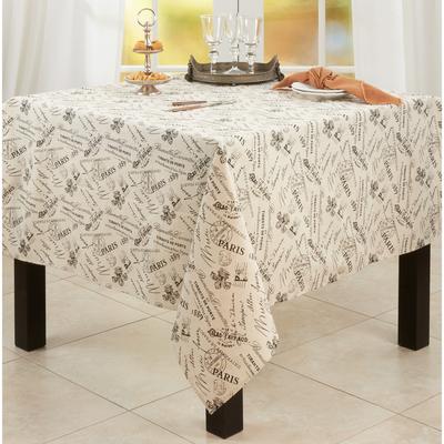 Saro Lifestyle "Printed Table Topper With Paris Design - 60""x60"""