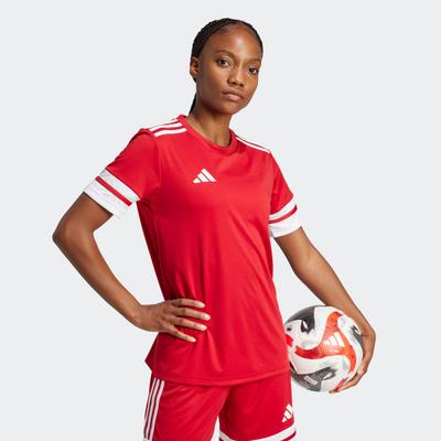 Fußballtrikot ADIDAS PERFORMANCE "SQUADRA 25 TRIKOT", Damen, Gr. M, rot (team power rot 2, weiß), Obermaterial: 100% Polyester, Rundhals, Trikots Fußballtrikot