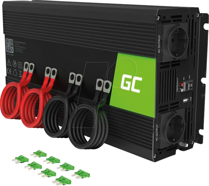 GreenCell Spannungswandler Power Inverter 12V > 230V 3000/6000W Black