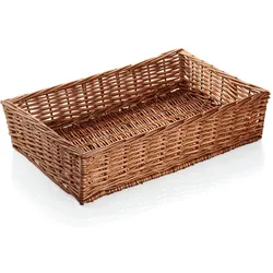 2x Buffetkorb eckig Vollweide, gesotten braun 60 x 40 x 14 cm Holz