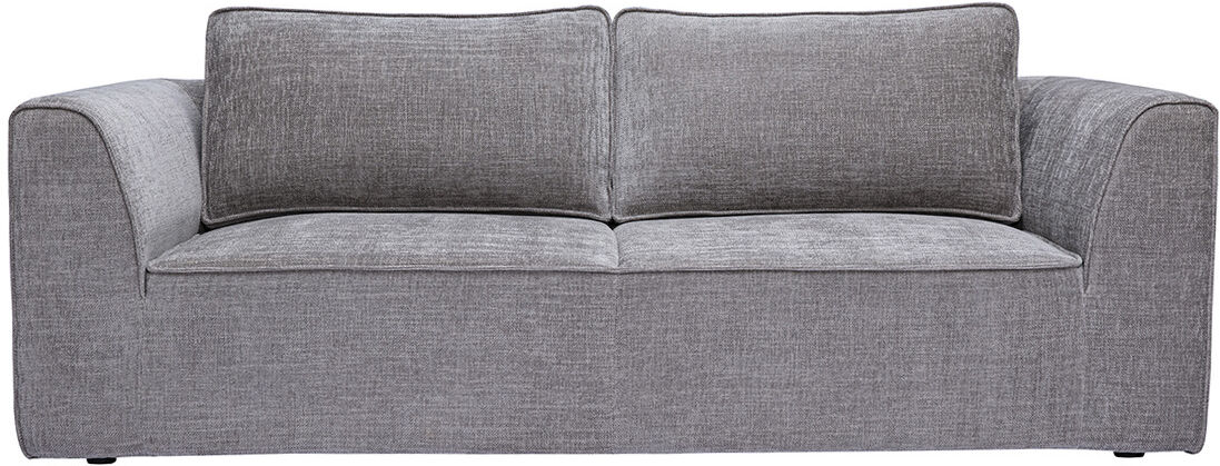 Miliboo Designer-Sofa aus grau strukturiertem Samtoptik-Stoff, 3-Sitzer GRAMMY