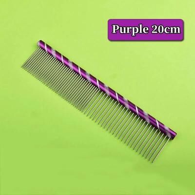Uplift Picks Colored Stainless Steel Pet Grooming Comb For Dogs Cats Hair Removal Tangles And Coat Care purple (20cm)