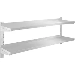 Helloshop26 - Professionelles Wandregal – 2 Ablagen – Edelstahl 140 cm 14_0001544