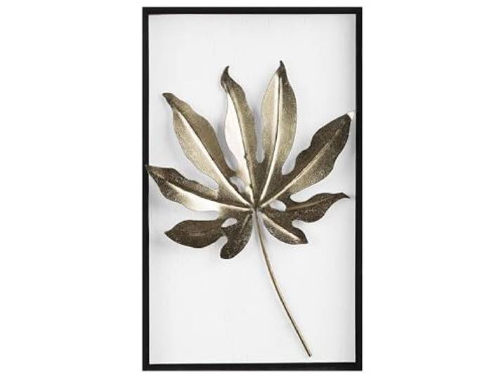 Beliani Moderne Wanddekoration Blattform gold/schwarz/weiß Curium
