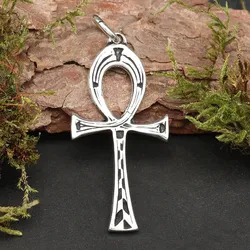 Drachensilber Ankh Schmuck Anhänger 925 Silber schlichter Kettenanhänger - Silber
