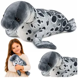 Robben-Plüschtier, Maskottchen, Kuscheltier, realistisch, grau, 50 cm