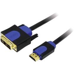 LogiLink DVI / HDMI Adapterkabel DVI-D 18+1pol. Stecker, HDMI-A Stecker 2.00 m Schwarz CHB3102 vergoldete Steckkontakte, schraubbar DVI-Kabel