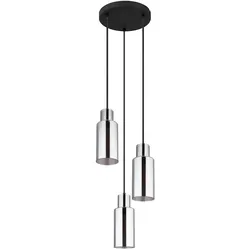 Pendelleuchte Hängelampe Esszimmerlampe Deckenleuchte 3-Flammig Glas Rauchfarbe