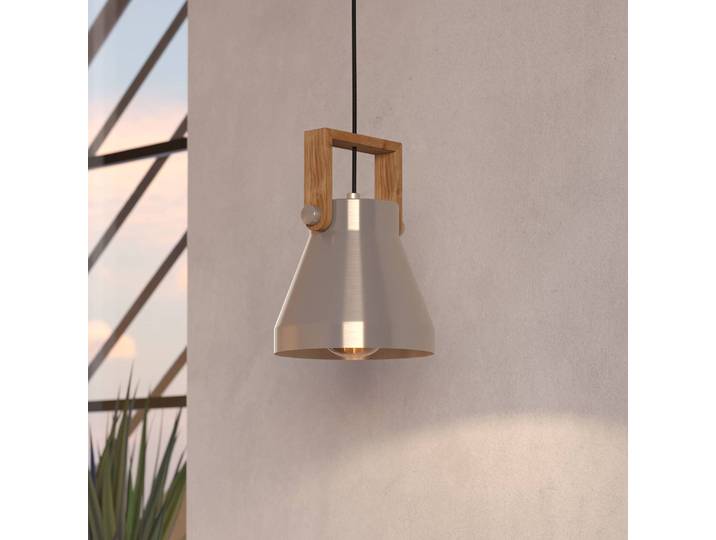 EGLO Hängeleuchte Cawton, dimmbar, Holz dunkel, für Wohn- / Esszimmer, Holz, Industrielles Design