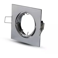 Einbaurahmen Eckig Chrom - Eckig, Flach, Aluminium, Metalclip Befestigung