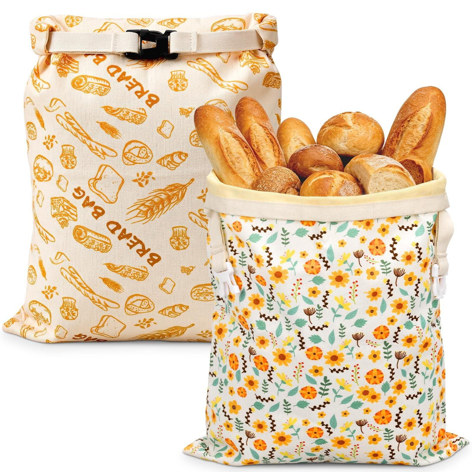 Solidchoice - Set van 2 herbruikbare bijenwas broodzakken, 43 x 33 cm