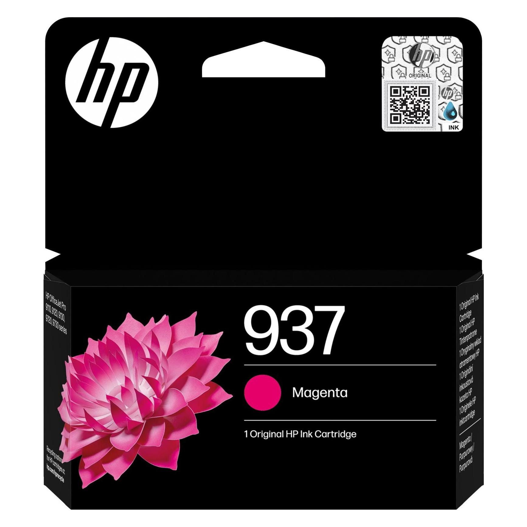 HP Hewlett-Packard 937 Magenta Original Ink Cartridge, 937 Magenta (4S6W3NE#30A)