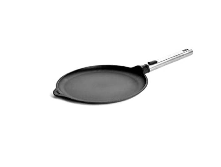 Woll Diamond Logic XR Pro Crêpespfanne - Induktiv -, Ø 26 cm, mit abnehmbarem Edelstahlstiel - Geeignet für alle Herdarten, Aluminiumguss, Antihaft-Versiegelung, backofenfest, schwarz
