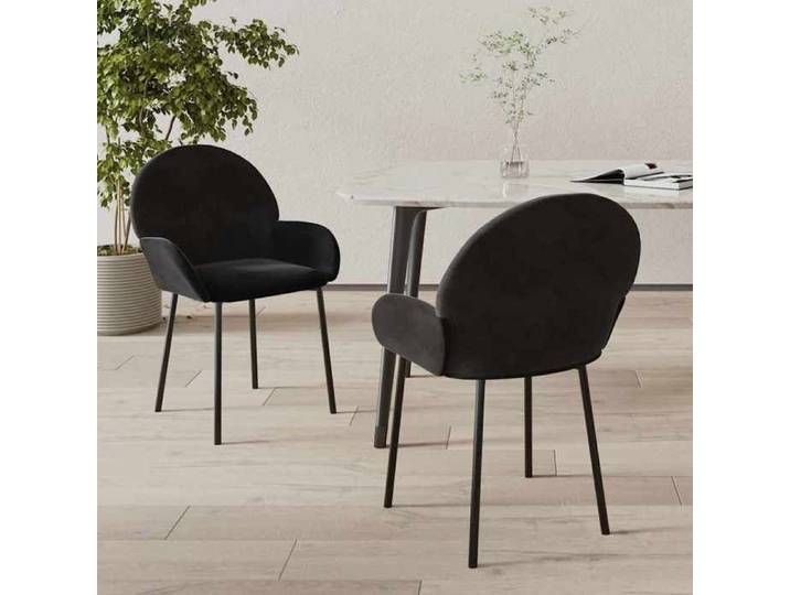 Meilleure MEUBLE Chaises à manger lot de 2 Noir Velours&01_7329
