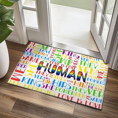 Juni Stolzmonat Schwul Stolzmonat LGBTQ LGBT Regenbogen Türmatte Rutschfest Ölbeständige Matte Innen Außen Matte Schlafzimmer Dekor Badezimmer Matte Eingangsrakete