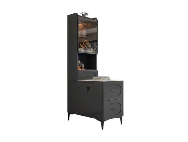 FZL02068LM Ecklager Wohnzimmer-Sofa-Sideboard-Seitenschrank Moderne Eckregale for kleine Beistelltische(Grigio,90x50x165cm)