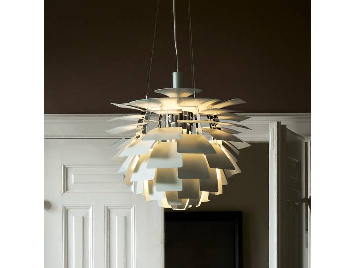 PH Artichoke Hängelampe, grün/chrom, Ø48 cm - Louis Poulsen - Wohnzimmer - Modern - Metall - Einflammig