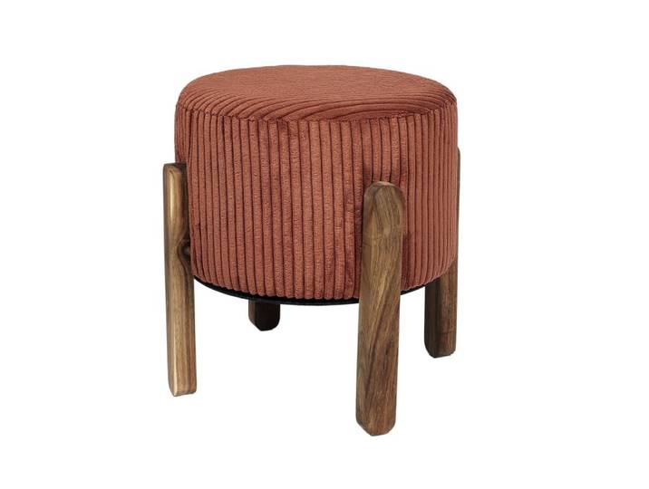 Tabouret côtelé terracotta