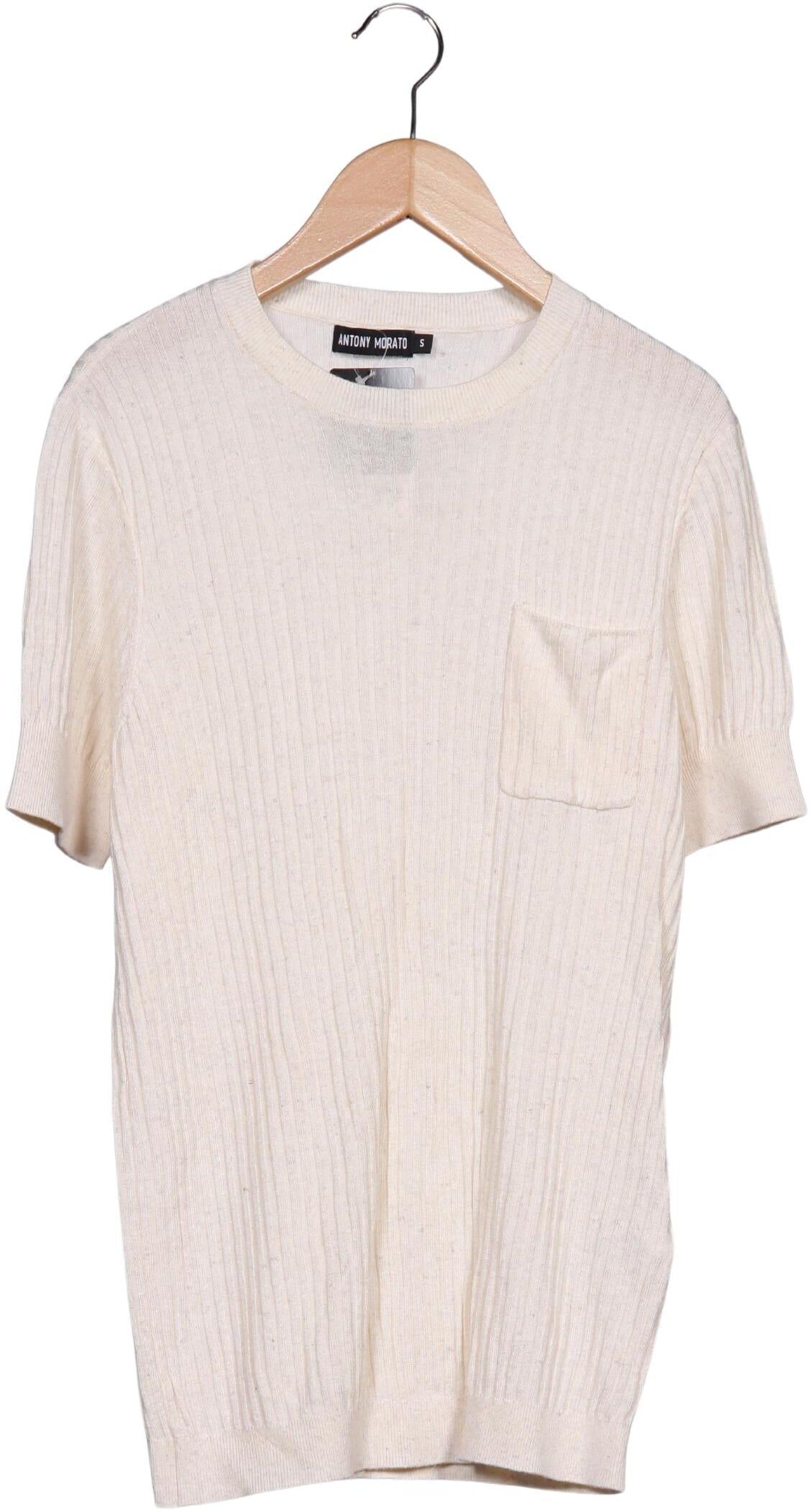 Antony Morato Herren T-Shirt, Cremeweiß, Gr. S, Leinen / Viskose - Second Hand