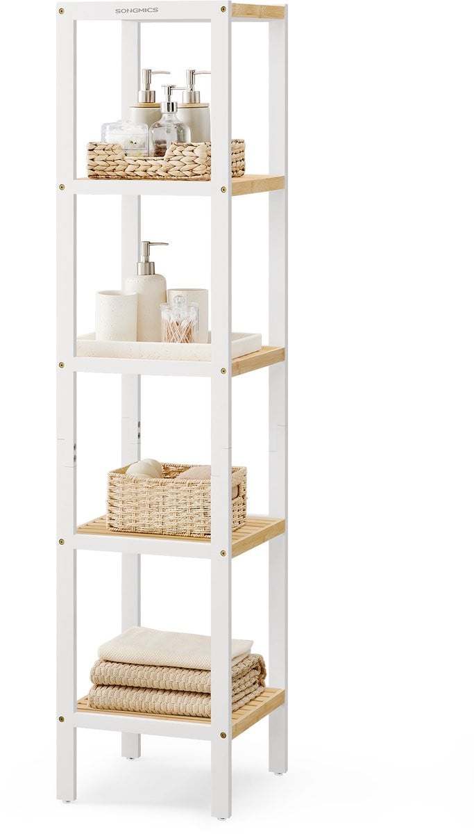 SONGMICS Multifunctioneel Staand Rek - Smalle Schoenenkast en Opbergkast voor Badkamer, Woonkamer, Keuken of Balkon