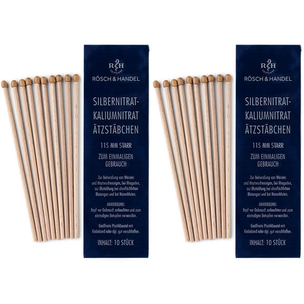SILBERNITRAT-Kaliumnitr.Ätzstäb.Ätzstift 115mm st. 2x 2x10 St Stäbchen