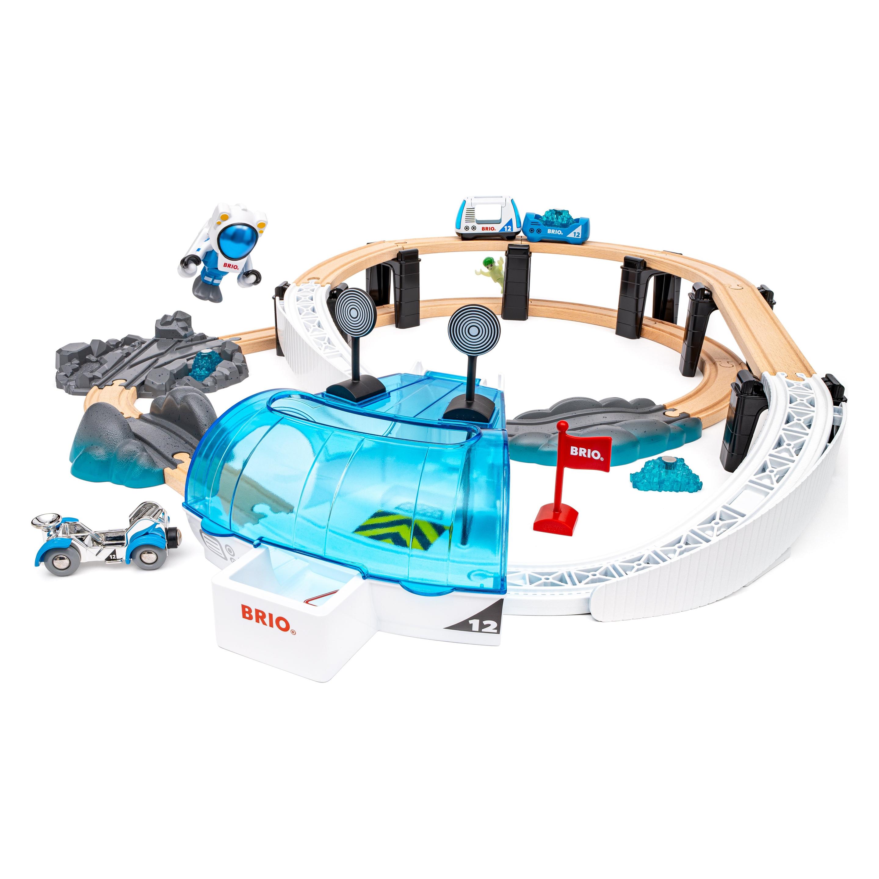 Ravensburger BRIO World - 36155 Grosses Weltraumstations-Set - grosses Holzeisenbahnset und zauberhaftes Geschenk (63615500)