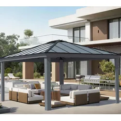 Palram - Canopia Aluminium Pavillon Dallas 1418 | Anthrazit | 611x425x208 cm - Anthrazit