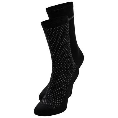 Businesssocken BOSS "2P RS ShineDiam CC W", Damen, Gr. 39-42, schwarz-weiß (schwarz 001), Baumwollmischung, elastisch, Socken, mittelhoch