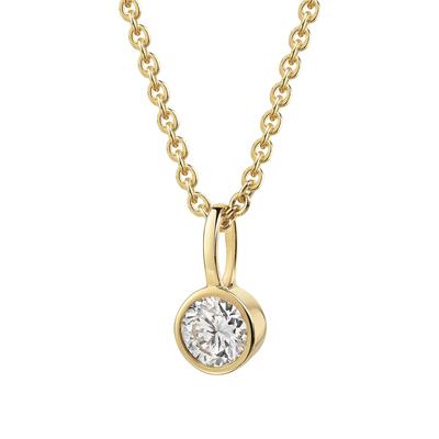 Kette mit Anhänger FIRETTI "Schmuck Geschenk Silber 925 Halskette Anhänger Solitär Lab Grown", gold (gelbgoldfarben), Halsketten, Damen, 0,2, Diamanten Silber 925 (Sterlingsilber), L: 45 B: 1,1mm, Diamanten, Silber 925 (Sterlingsilber), mit...
