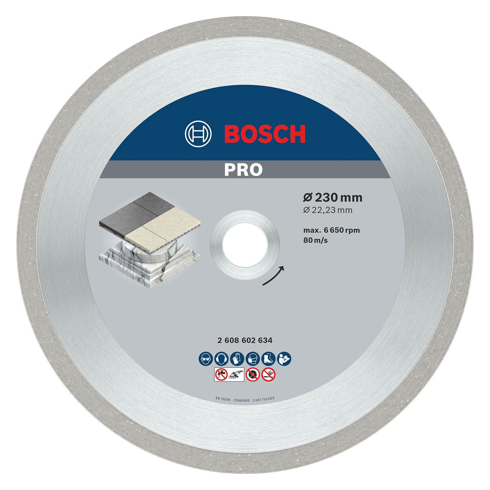 Bosch Professional Zubehör PRO Ceramic Diamanttrennscheibe, 230 x 22,23 mm (2608602634)