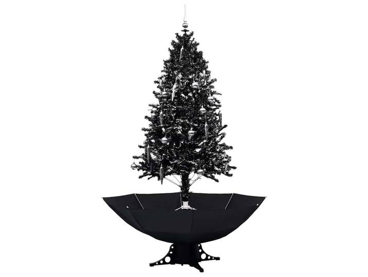 vidaXL Weihnachtsbaum Schneiender Mit Schirmfuss Schwarz 190 Cm Pvc, Kunststoff, 190 cm, Dekoration, Weihnachtsdekoration, Christbäume & Zubehör
