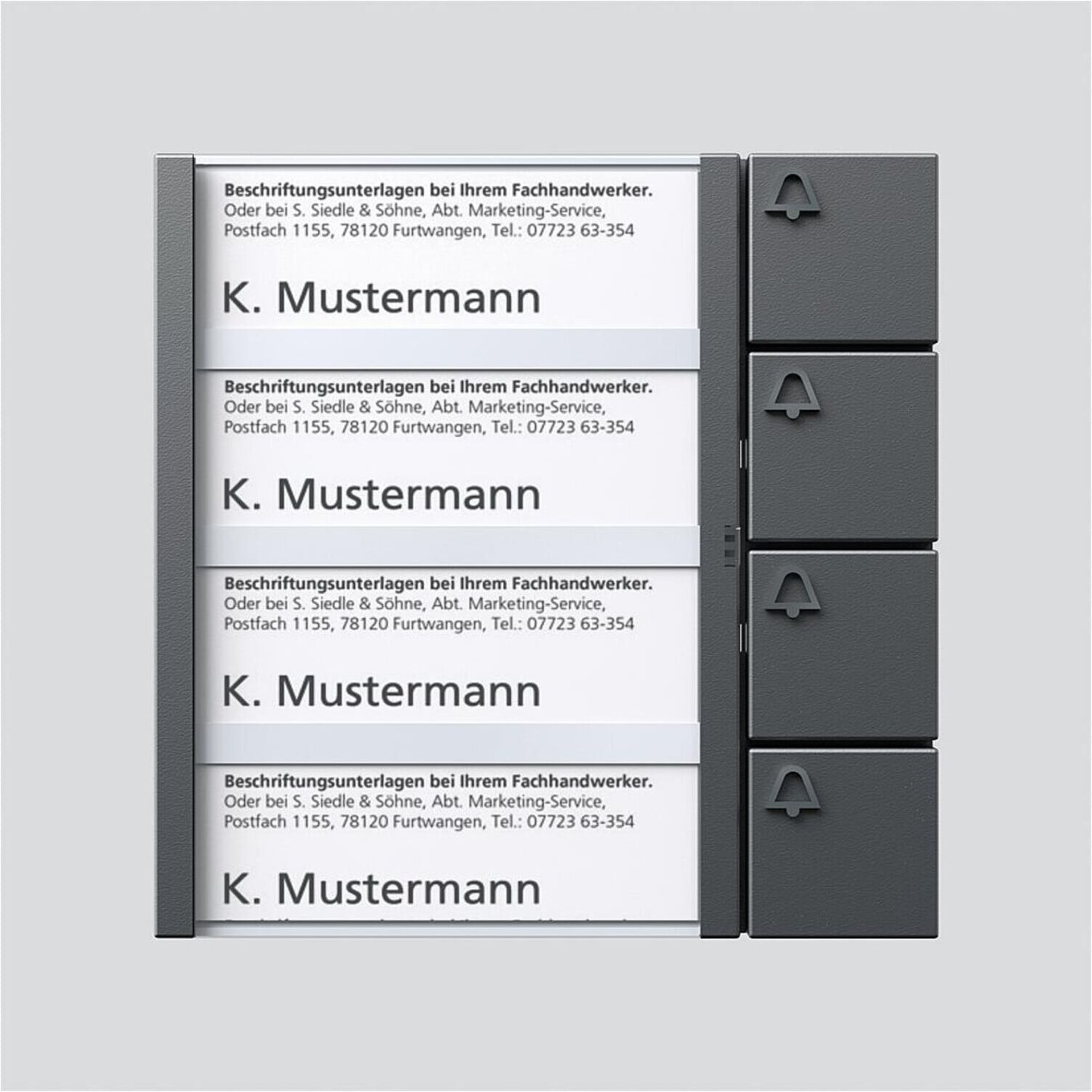 Siedle Tasten-Modul TM 612-4 DG dgr/gli (200038765-00)