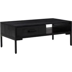 vidaXL Couchtisch Schwarz 90x50x35 cm Massivholz Kiefer