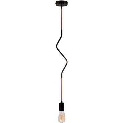 PACO HOME Pendelleuchte "SNAKE", schwarz (schwarz, rot), 1, Ø 4,5cm, Leuchten, Pendelleuchte